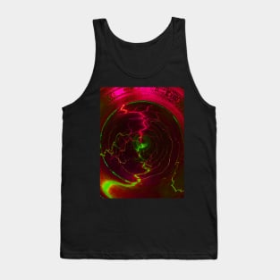 Digital collage, special processing. Energy flows, pink and green. Tank Top